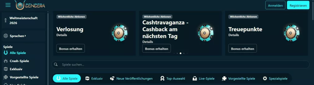 Dendera Casino Bonus Angebot mit 400% Einzahlungsbonus